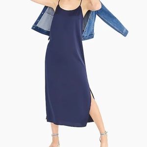 NWT JCrew Blue Satin Slip Dress